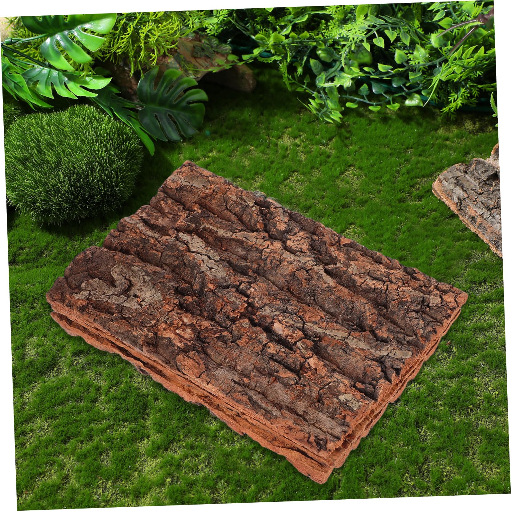 Housoutil 3 Stück Terrarium Zubehör aus Baumrinde mit Kletterplattform Natürliche Rindendekoration für Reptilienboxen und Schildkröten Realistisch
