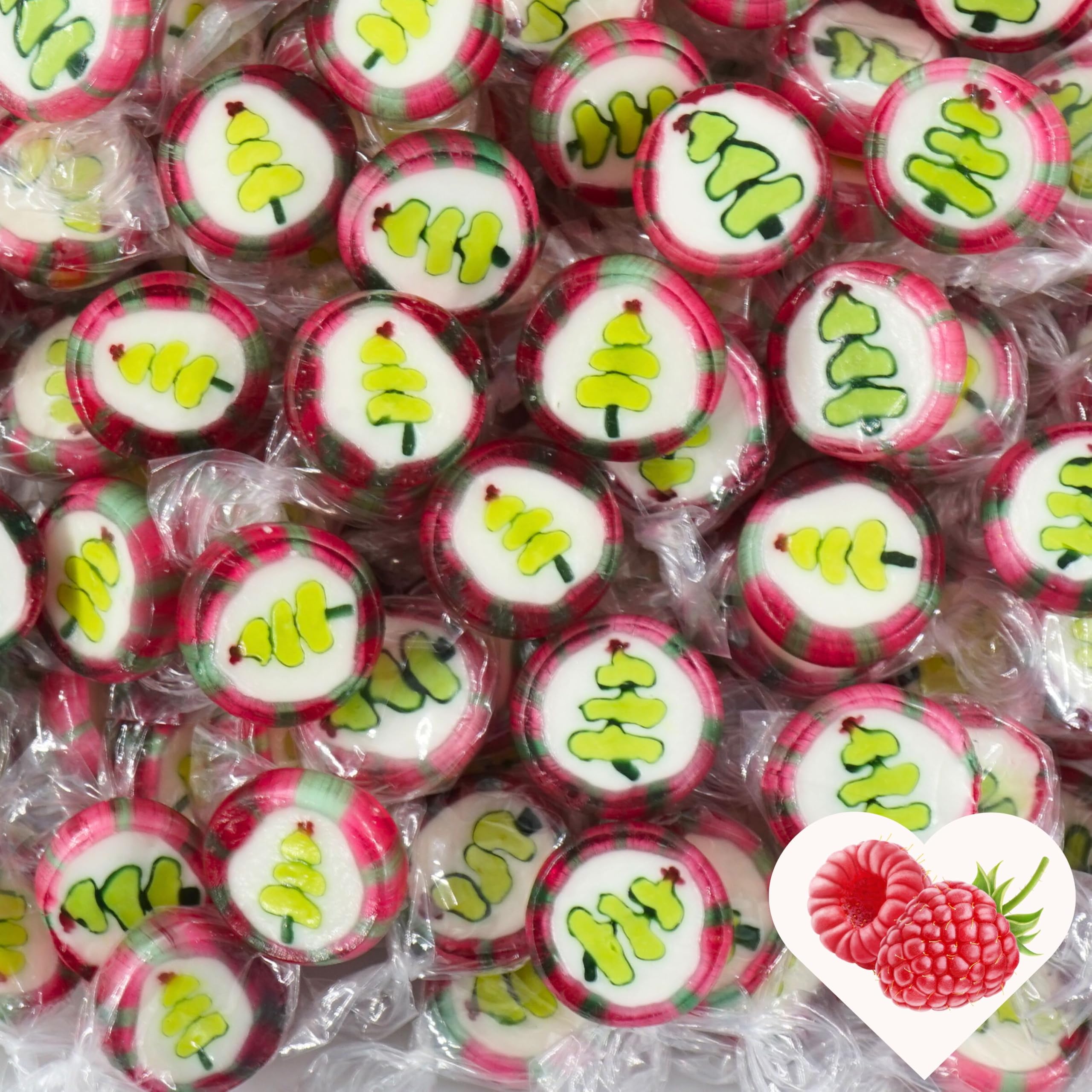 EinsSein Weihnachtsbonbons Tannenbaum grün-rot 500g | Handgemachte Süßigkeit für Adventskalender und Geschenke | Alterna