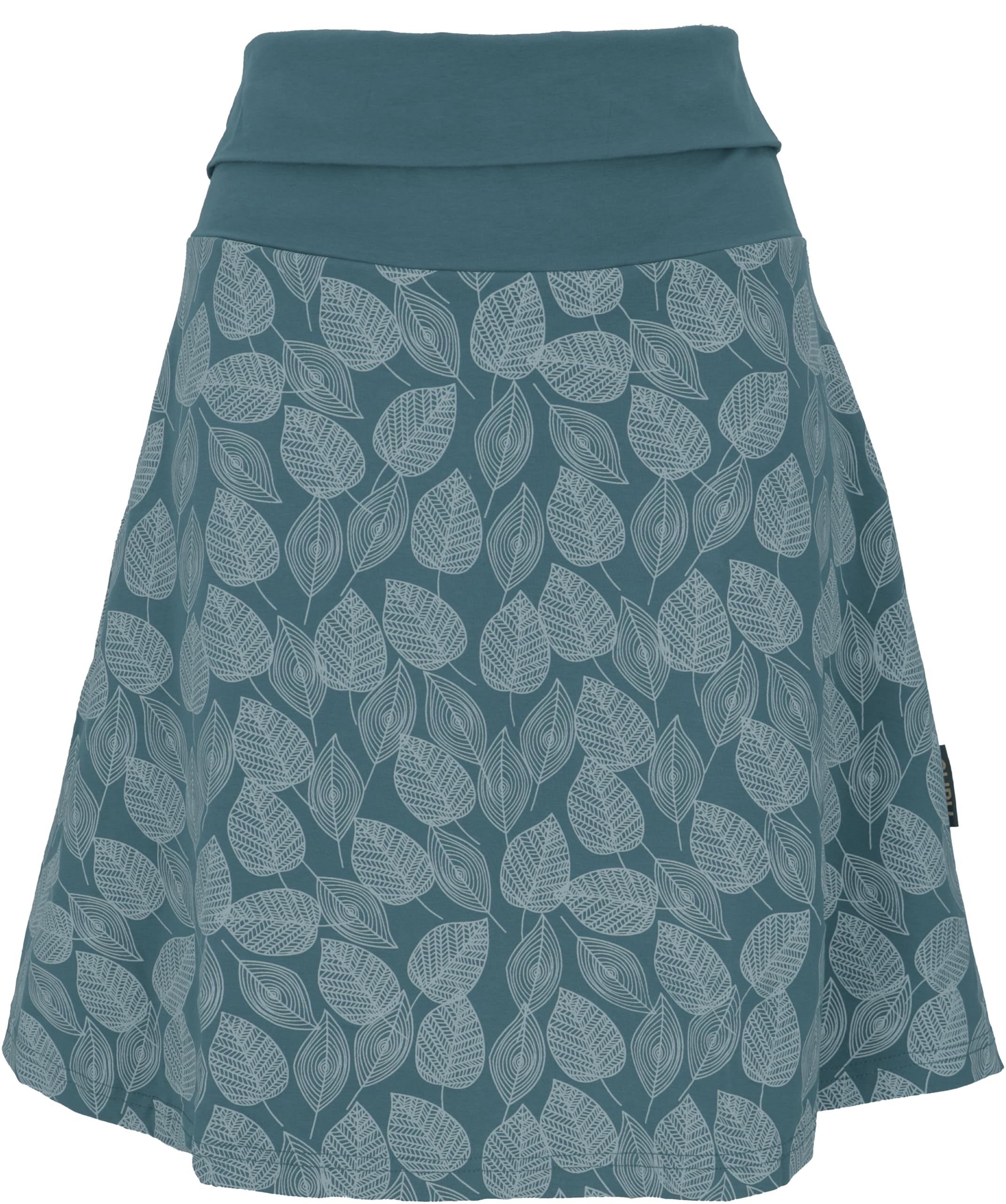 GURU SHOP GURU-SHOP, Mini Falda, Falda Boho Plate Skirt Autumn Leaves Print Organic, Algodón, Faldas Cortas