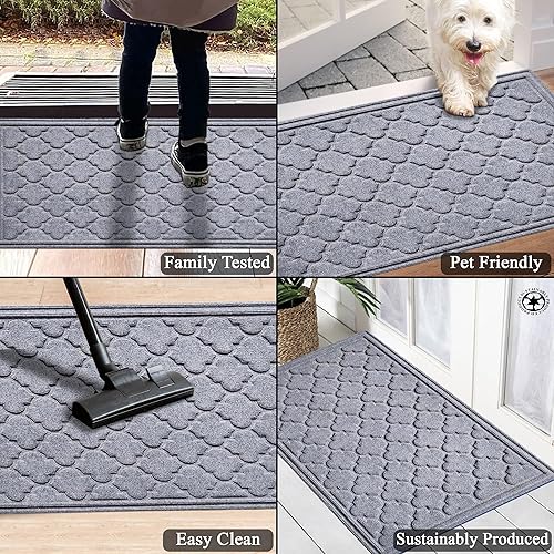 Miniatura 5 de A1HC - Tapete de puerta de polipropileno (PP) absorbente de suciedad y humedad superior para todo tipo de clima, con parte trasera de goma para