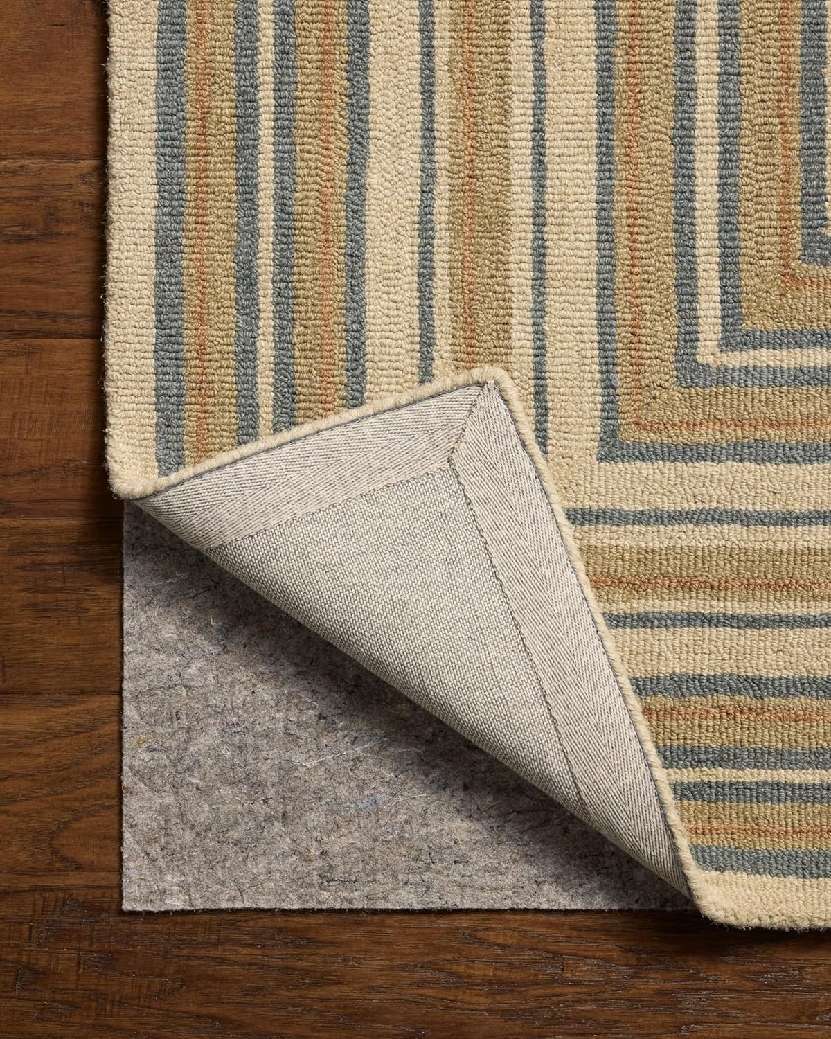 Loloi Chris Loves Julia Alfie Collection ALF-05 Natural/Multi 3'-6" x 5'-6" Accent Rug Wool Neutral Living Bedroom Dining Carpet