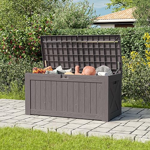 Vista 19 de Patiowell 30 Gallon Resin Deck Box, Outdoor Storage Box for Patio Furniture, Deliveries, Pool Supplies,Waterproof and Lockable, Grey