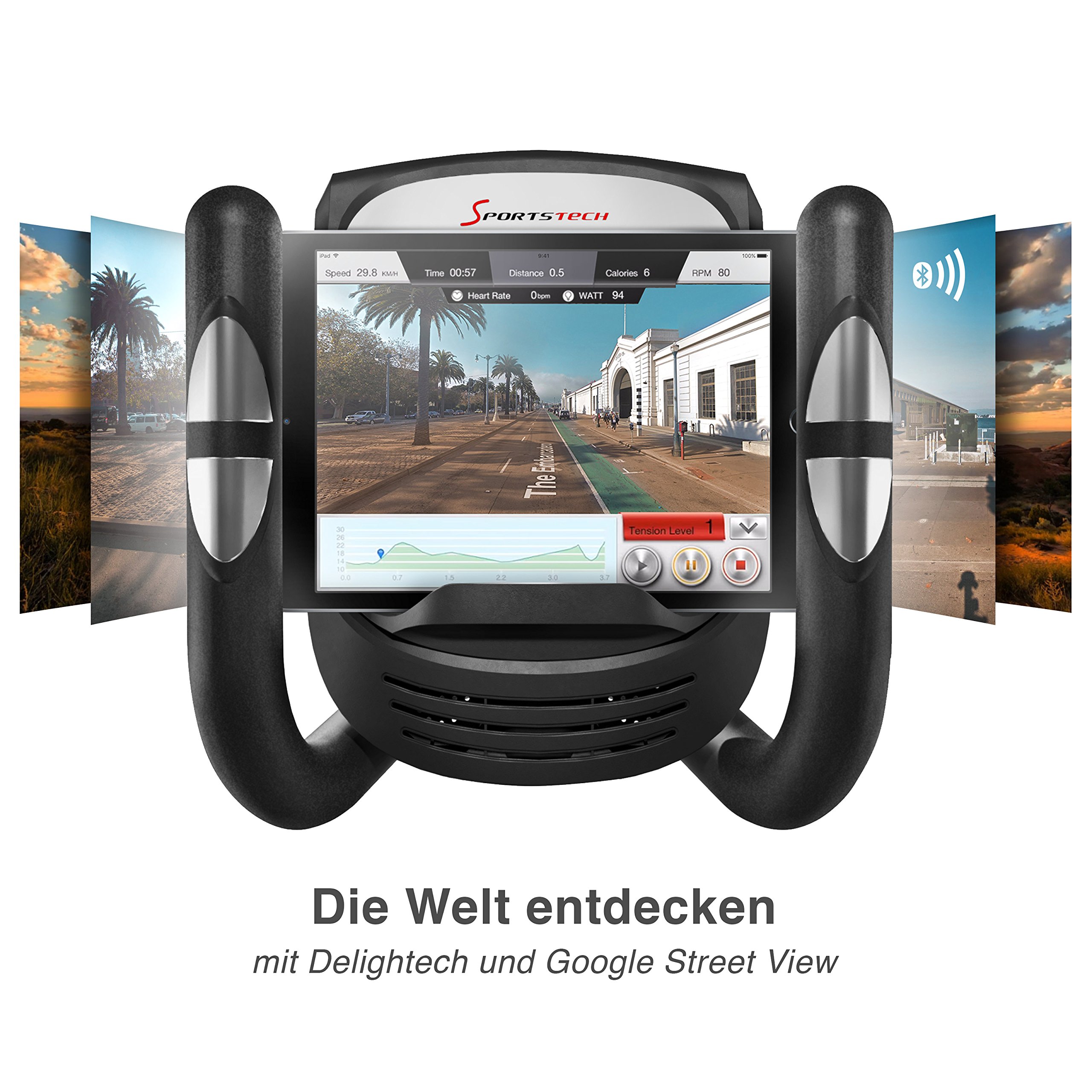 Sportstech Cyclette ellittica CX670 Quick-Fold-System, Massa volanica 21 kg, Smartphone App, Bluetooth e cardiofrequenzimetro Compatibile, 12 programmi di Allenamento, HRC e Porta Tablet (CX650)