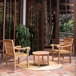 Teak Furniture We're Absolutely Obsessed With (All on Amazon) Cambridge Casual Arie 3-Piece Teak Wood Bistro Set