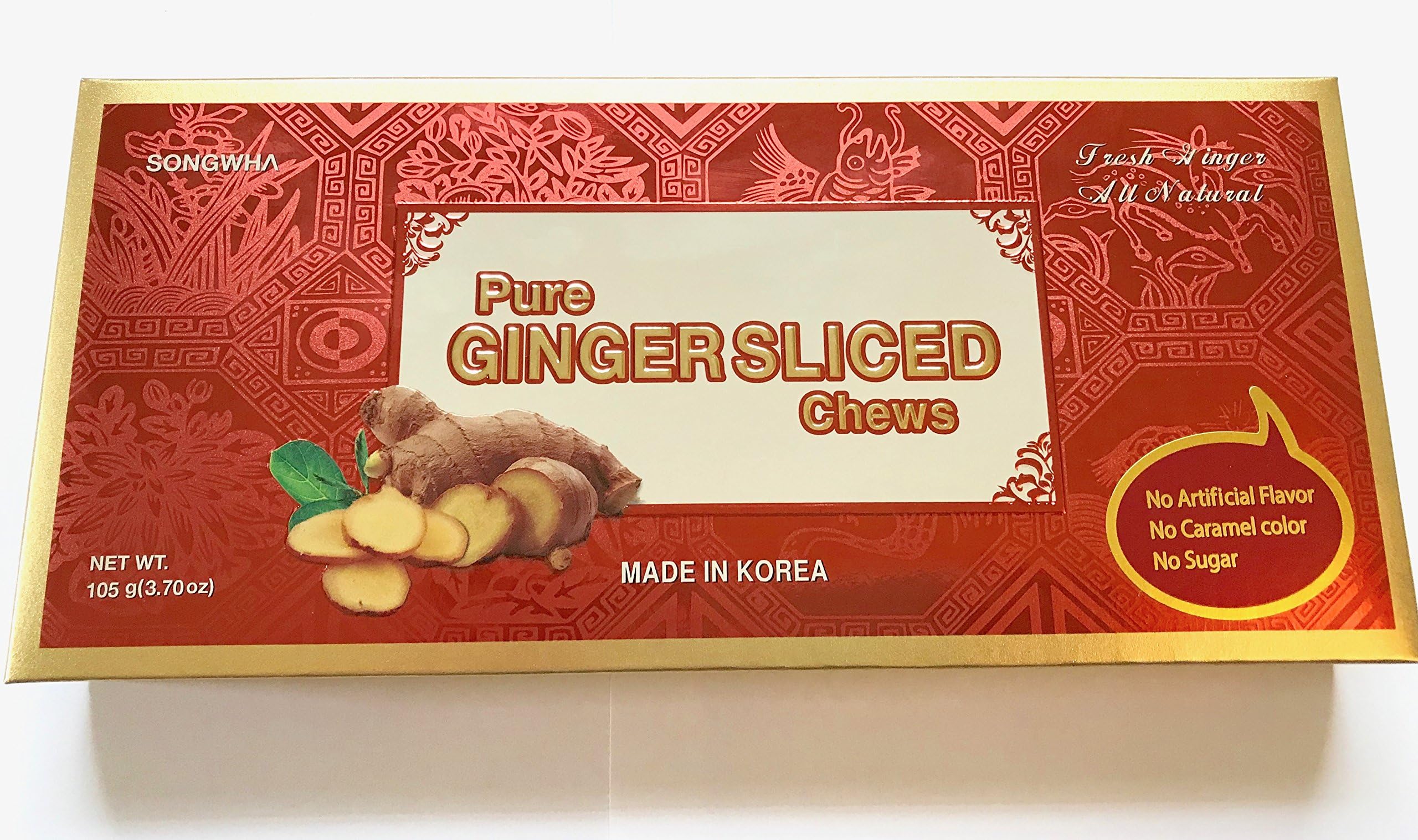 Songwha Pure Ginger Slices 3.7oz (Pack of 2)