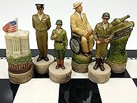 Vista 2 de World War 2 WW2 Conjunto de piezas de ajedrez hombres pintadas a mano - NO tablero
