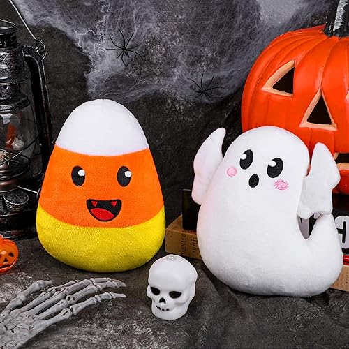 Miniatura 4 de Fovths Juego de 2 juguetes de peluche de Halloween suaves de peluche de fantasma, recuerdos de fiesta de Halloween para decoraciones de Halloween,