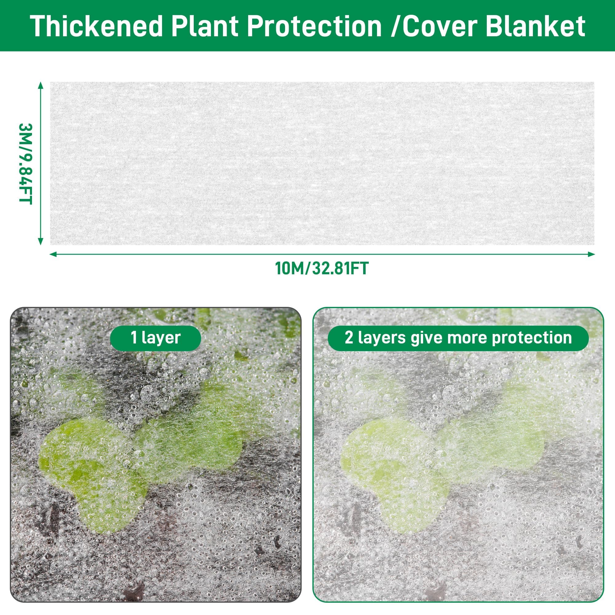 Voile D'hivernage Non Tissé 30g/m² - 3 X 10 M - Protection Anti-gel Pour Plantes Jardin Potager