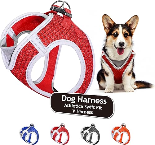 Miniatura 10 de KRUZ PET KZA308  Arnés reflejante con cuello en V de malla para perro sin jalones facilita el paseo ajuste rápido cómodo con velcro ajustable para