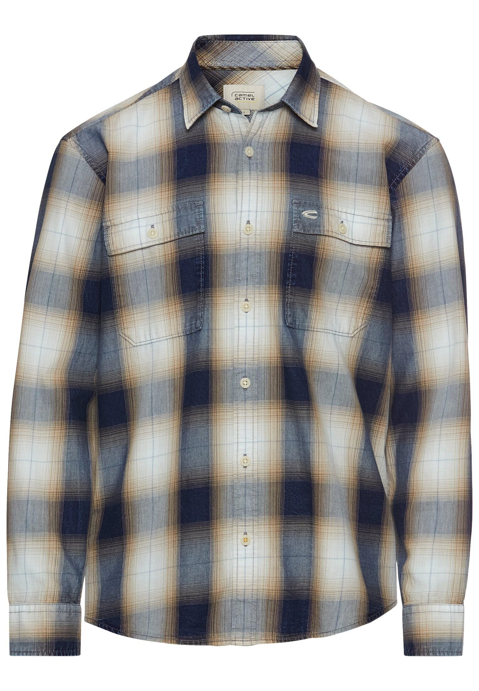 camel active Men's Regular Fit Long Sleeve Cotton Shirt
