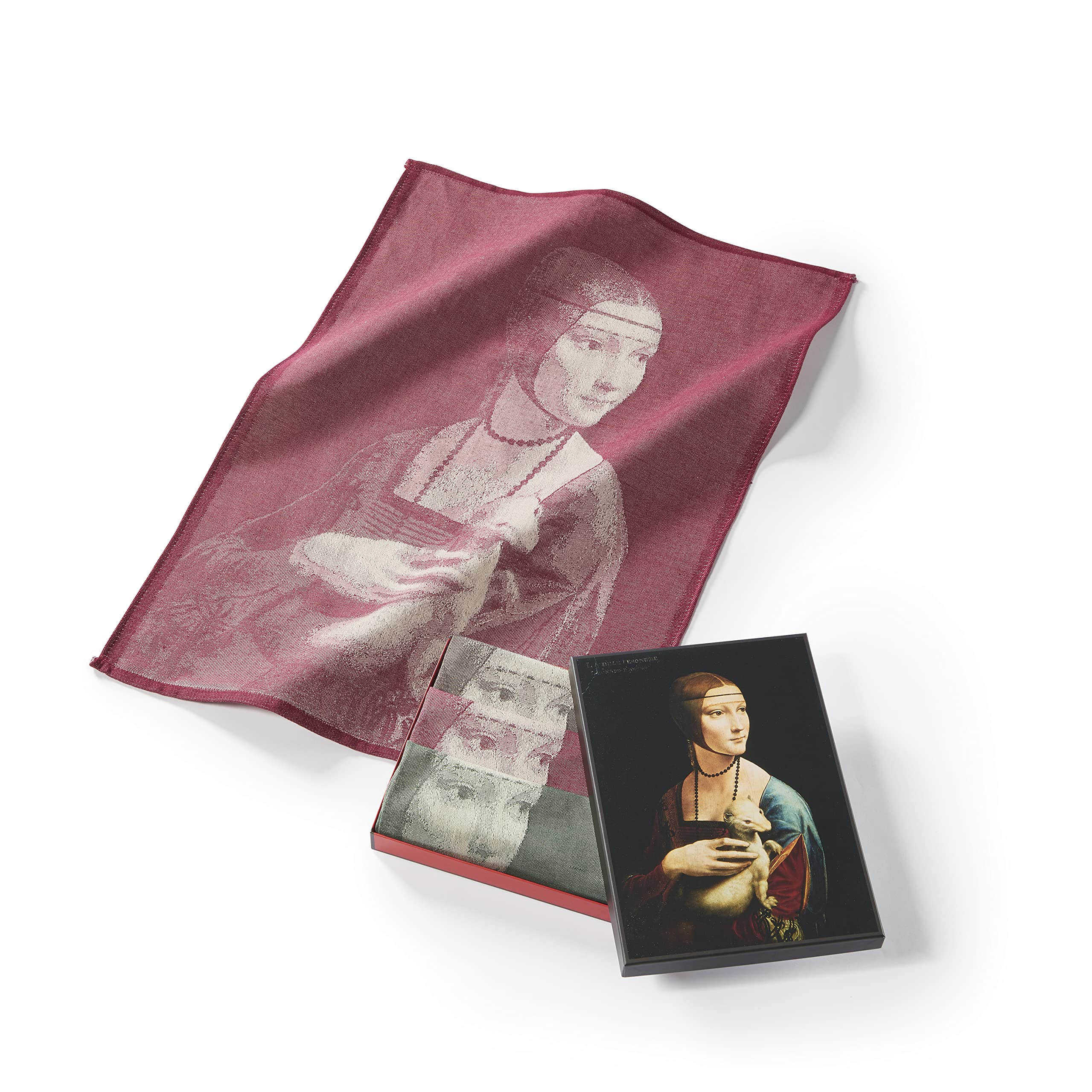 Musearta TT-LV-LE-10-V424198 Unisex Tea Towels Set of 3 with Lady with an Ermine by the Artist Leonardo da Vinci Made of Cotton 50 x 70 cm