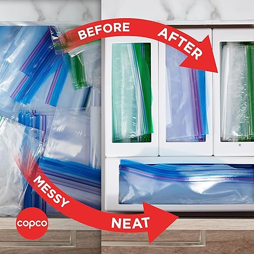 Miniatura 5 de Copco Organizadores de bolsas de almacenamiento, 11.6 pulgadas de largo x 14.2 pulgadas de ancho x 2.8 pulgadas de alto, blanco