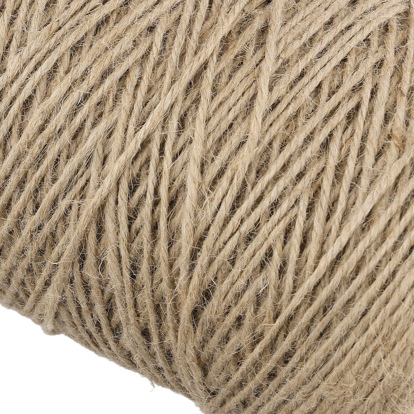 Juego de 3 Cuerdas de Yute Natural de 2 mm x 500 m, Hilo de Yute para Manualidades, Jardinería, Decoración y Bricolaje