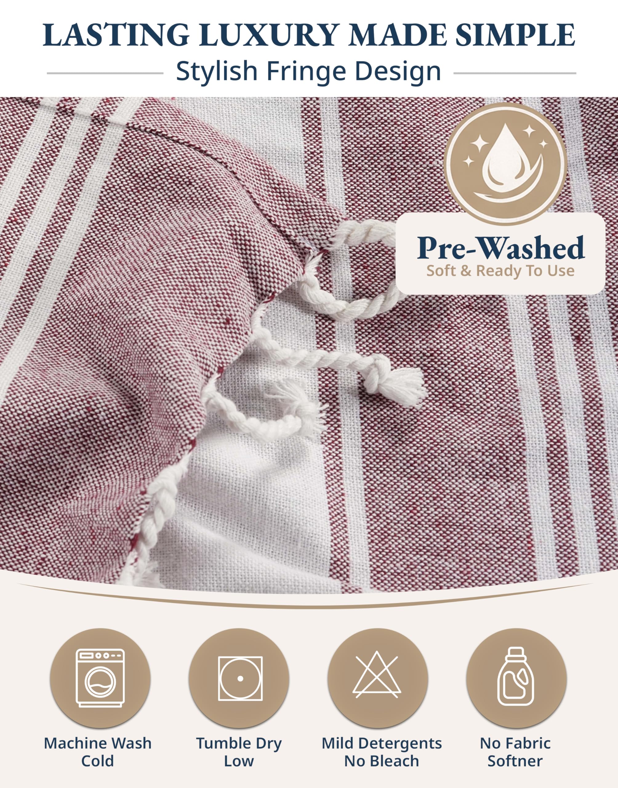 LANE LINEN Lot de 6 serviettes de plage 100 % coton, surdimensionnées, 99,1 x 180,3 cm, serviettes de plage surdimensionnées, absorbantes, très grandes, à séchage rapide, serviette de sable et de