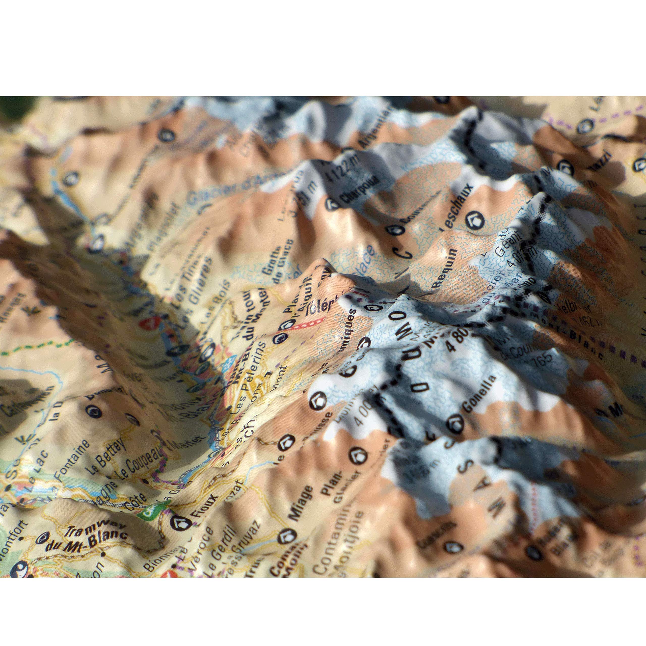Cartina in rilievo del Monte Bianco e della sua regione, 1/210 000