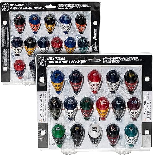 Miniatura 11 de Franklin Sports NHL seguimiento de posicionamiento en la liga con mini máscaras de los equipos