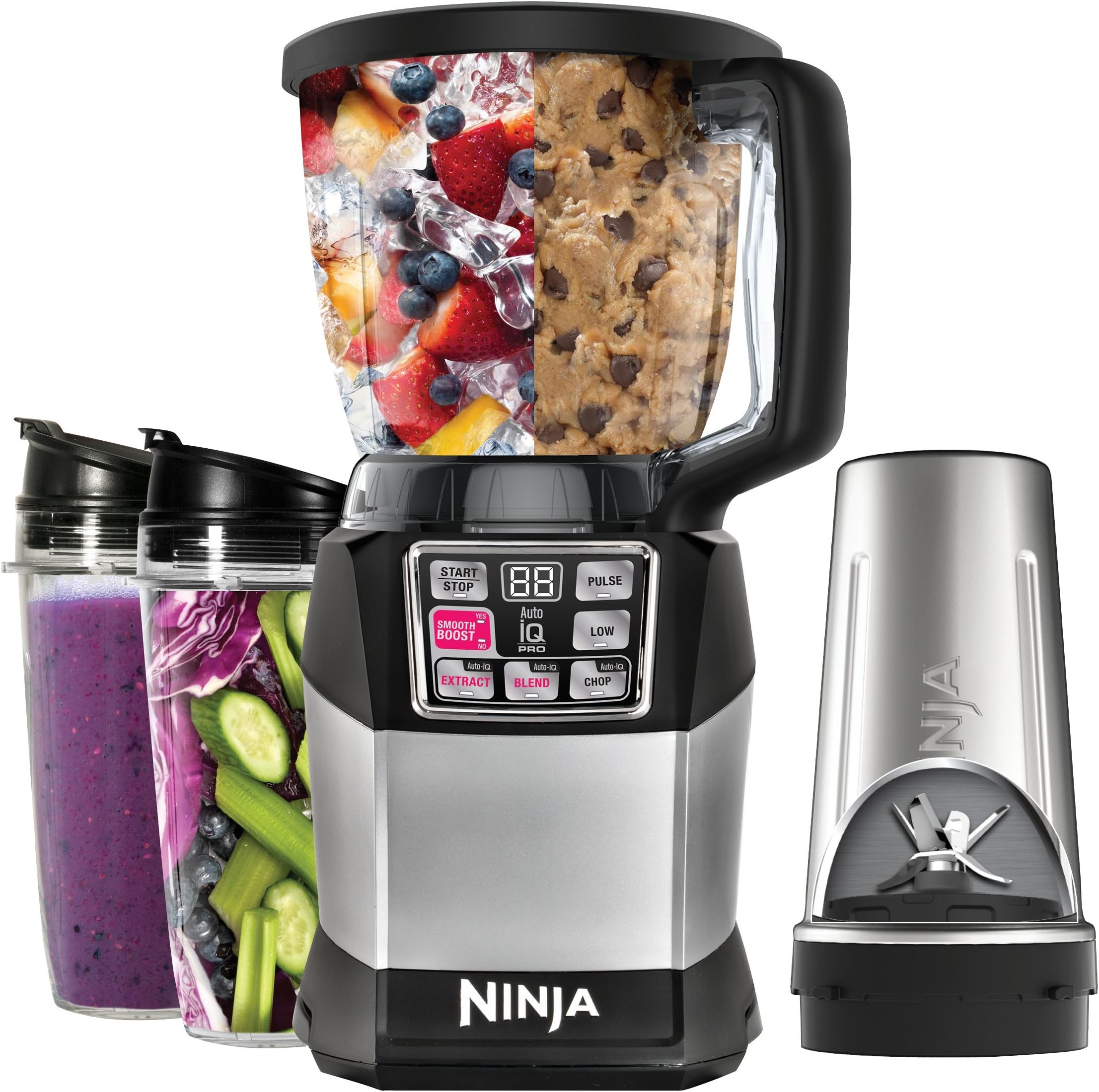 Ninja bl942 Nutri Ninja Auto-iQ Compact Blending System (BL492), New, Clear
