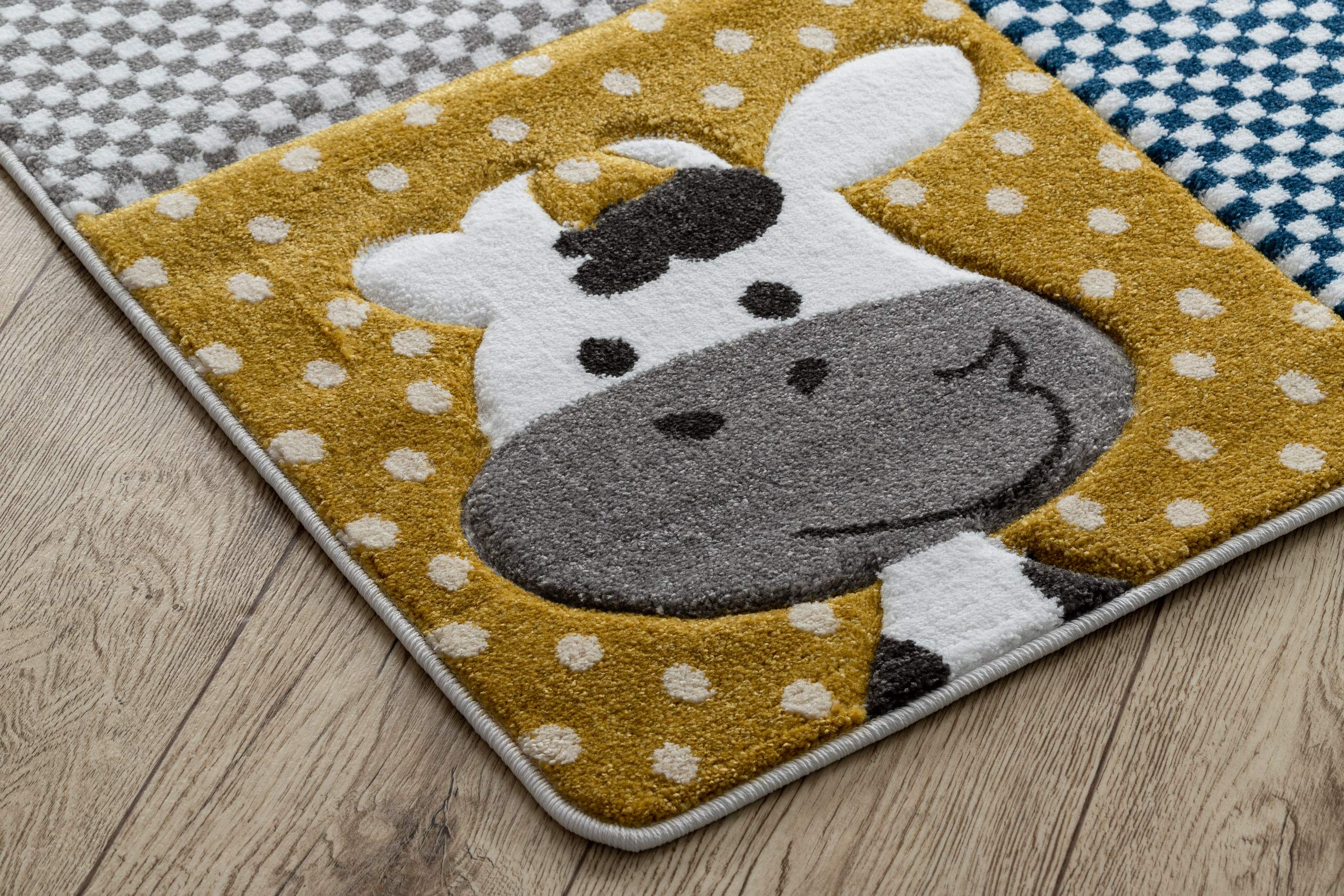 RugsX Dywan dziecięcy Kids Baby Petit Zoo Animals kremowy szary rozmiar 120x170 cm