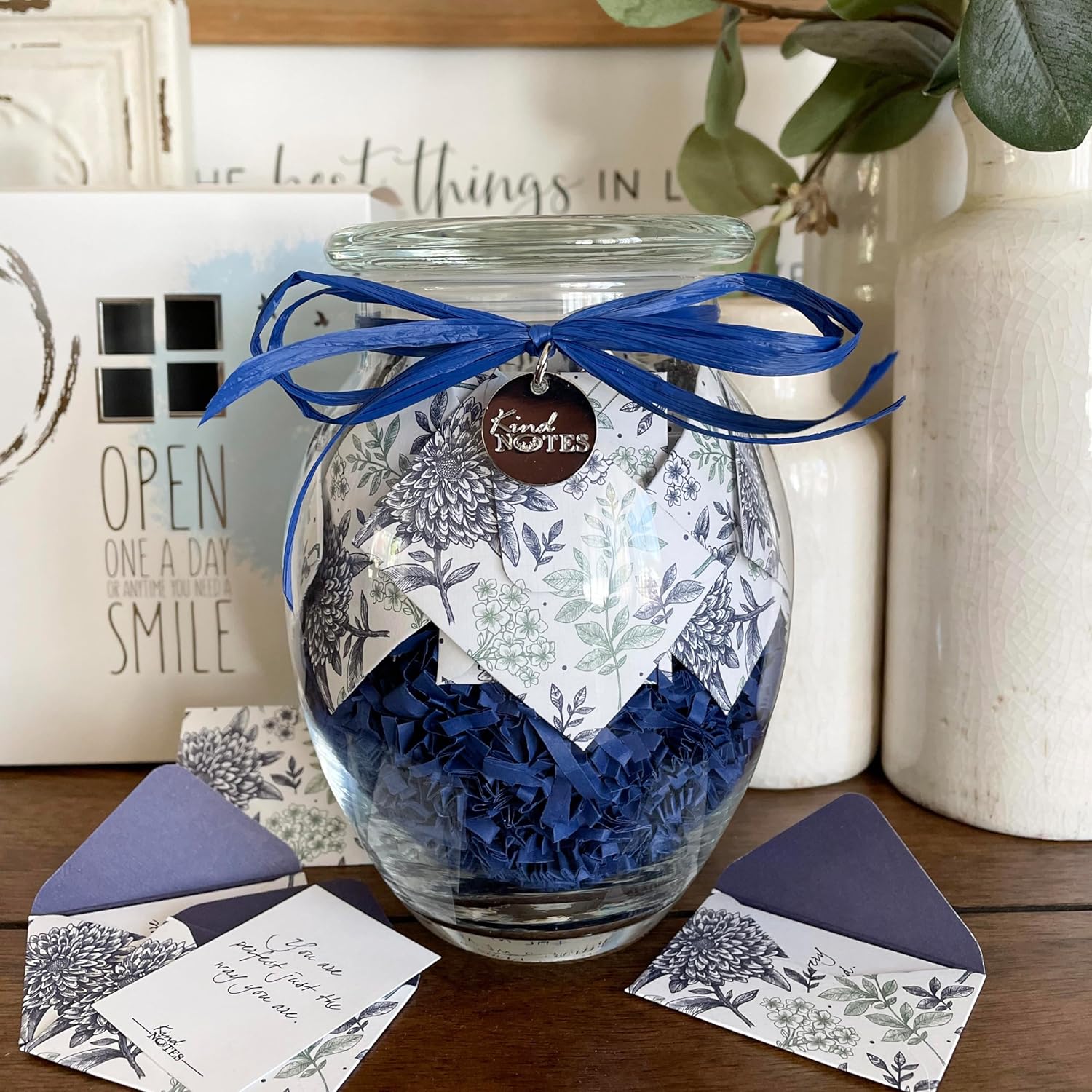 KindNotes Glass Keepsake Gift Jar with Sympathy Messages