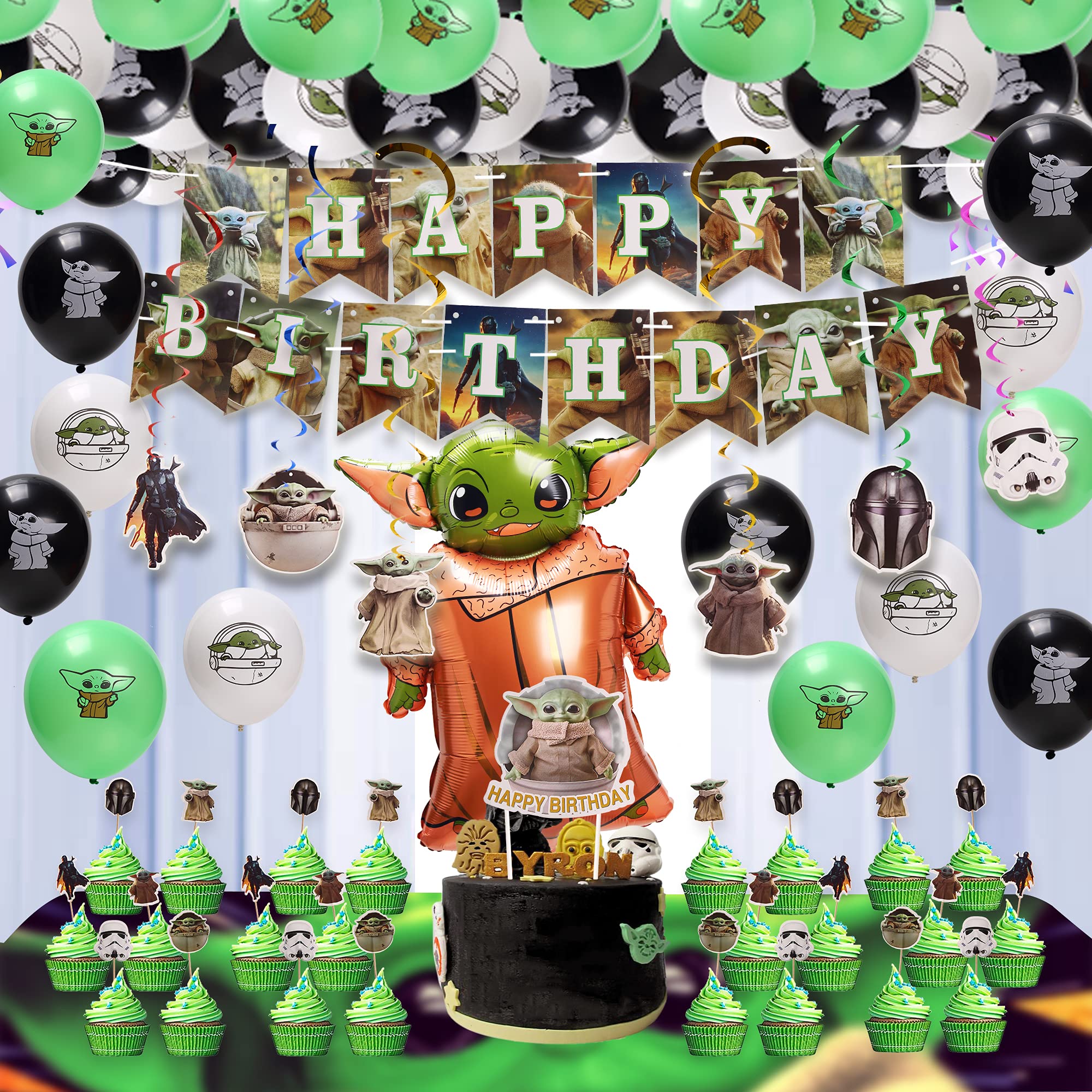 Buy Baby Yoda Birthday Decorations, Mandalorian Theme Star Wars Baby