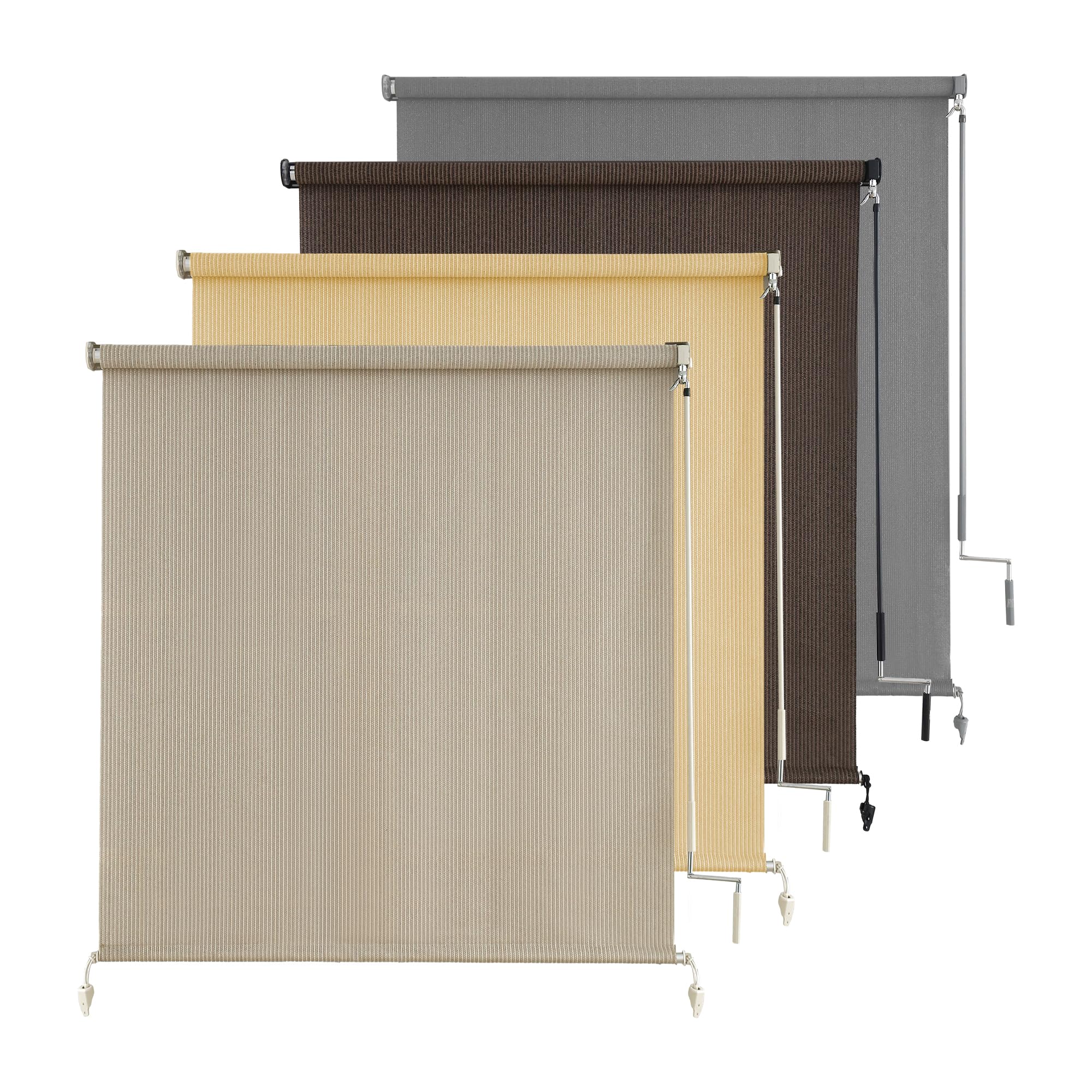 Photo 1 of AOSKY Cordless Patio Roller Blinds - Sesame, 96x96 Inch