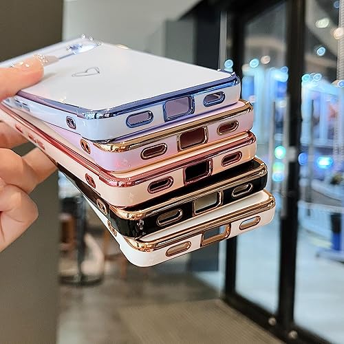 Vista 9 de ZTOFERA Funda diseñada para Google Pixel 7a, bonito patrón de corazones de amor con borde chapado y protección de lente de cámara, para Google Pixel