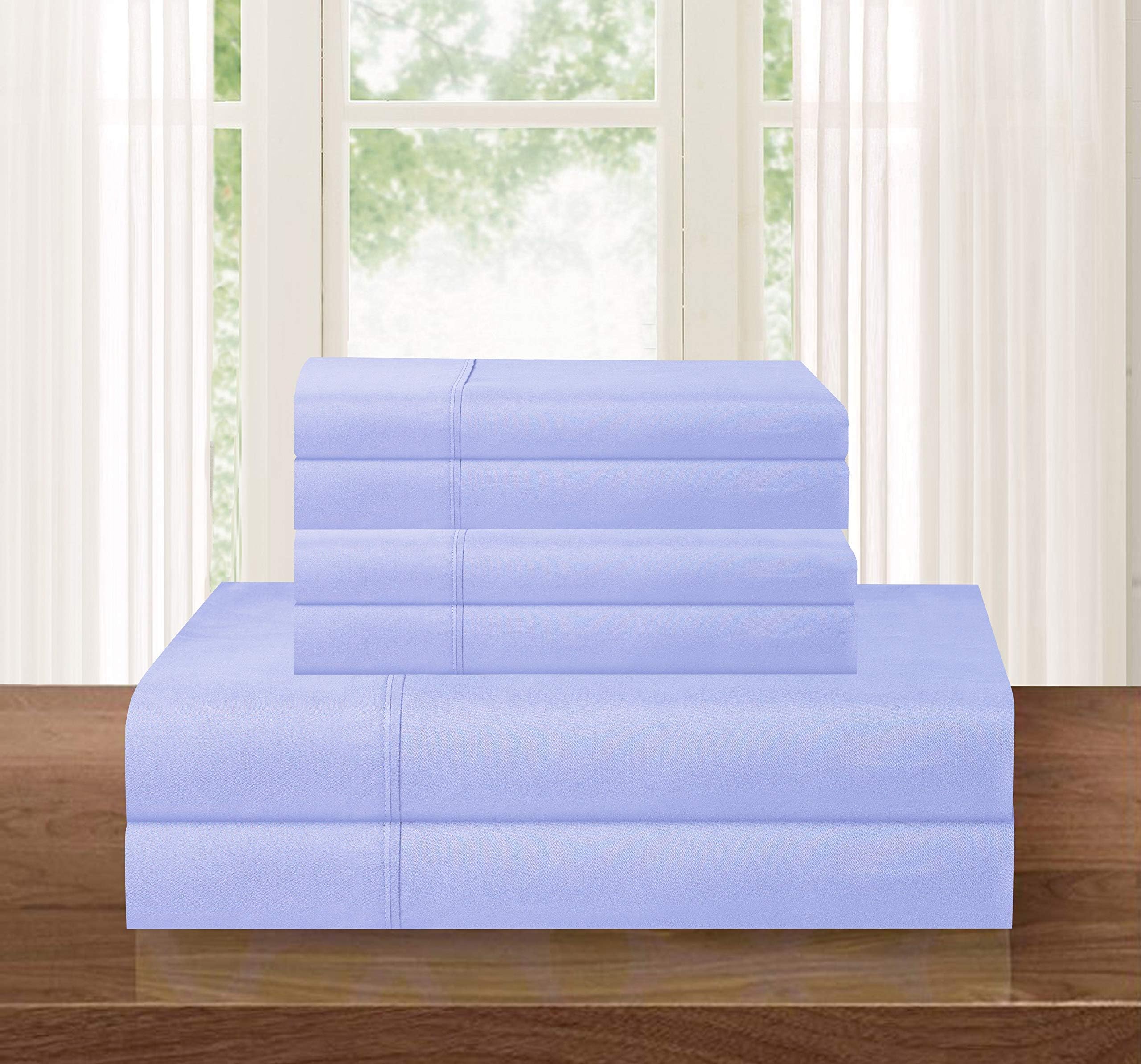 1500 Series ULTRA SILKY SOFT LUXURY 4 pcs Sheet set, Deep Pocket Up to 16" - Wrinkle Resistant - All Size and Colors , King LilacOEKO-TEX STANDARD 100