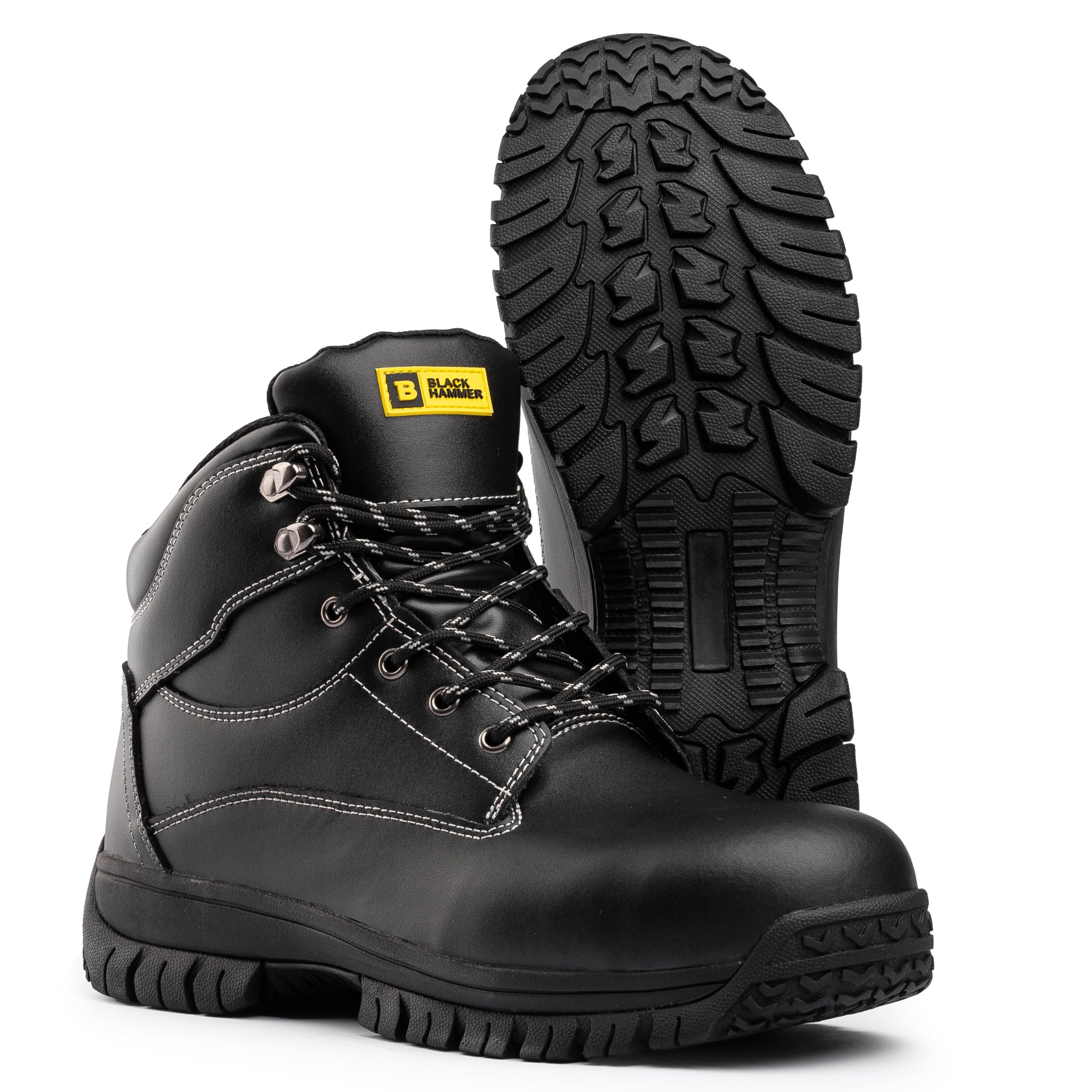 Black Hammer Botas de seguridad para hombre, botas de trabajo duraderas, perfectas para construcción y uso industrial Max