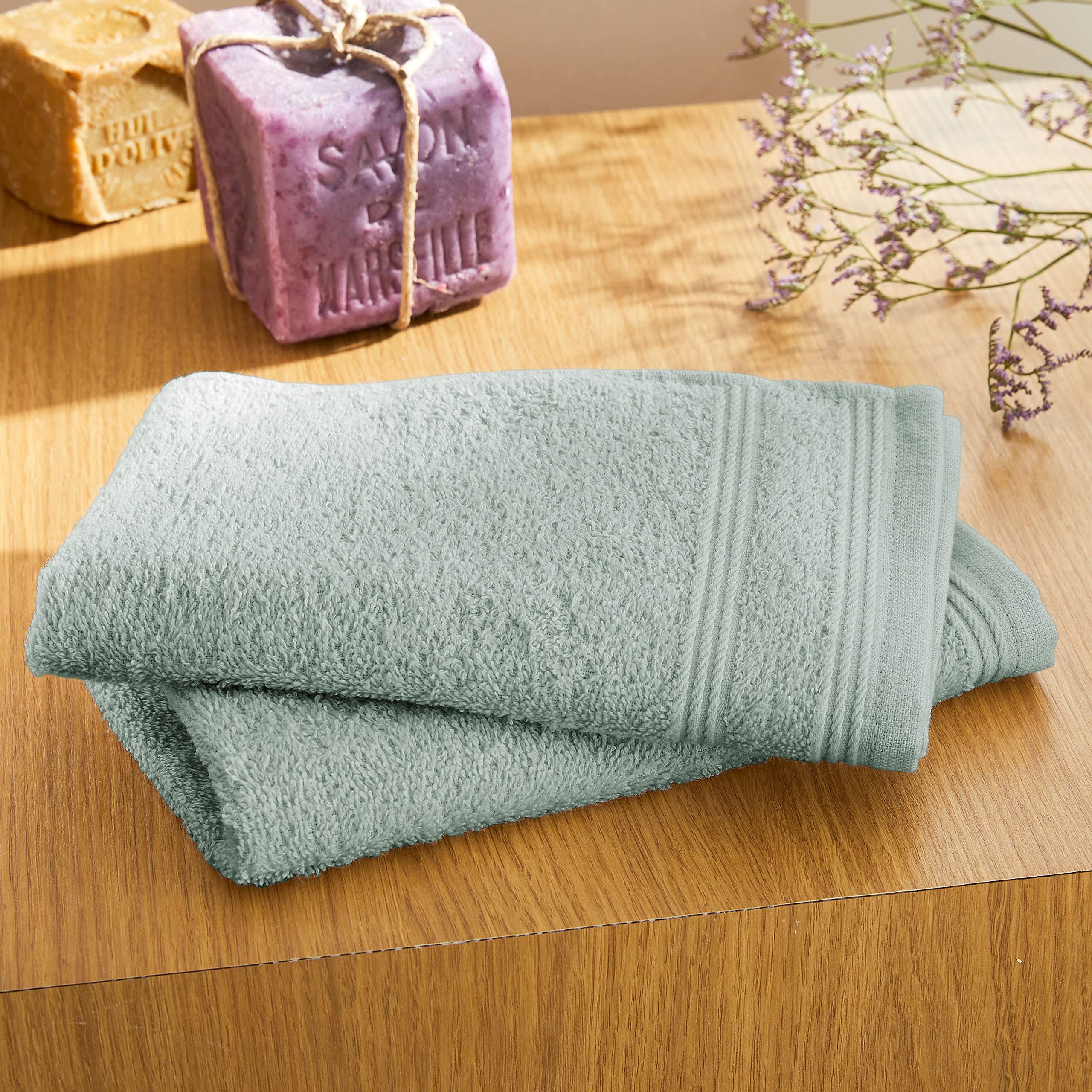 Set Di 2 Asciugamani Ospite UNIVERSDECOR 30x50 Cm – Spugna 100% Cotone, 400 G/m², Collezione Spa, Colore Blush