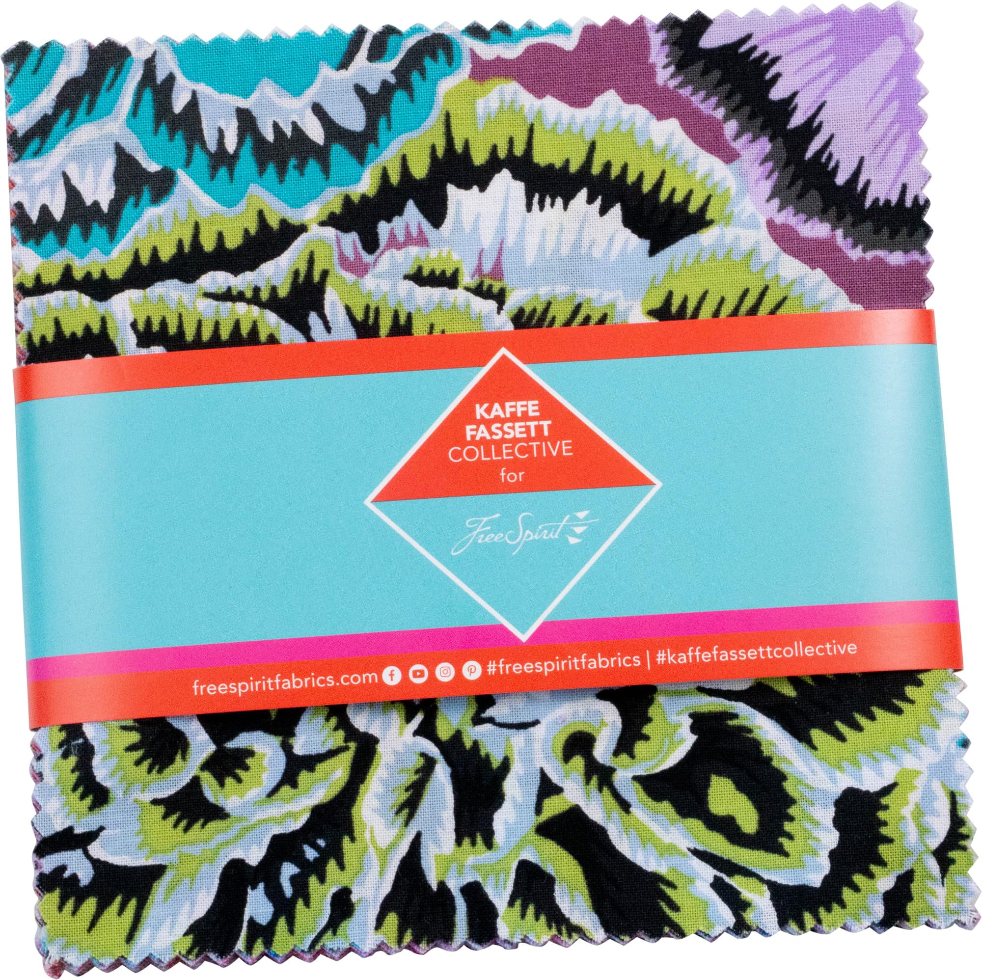 Kaffe Fassett Collective August 2025 Hot 5″ Charm Pack 42pc.