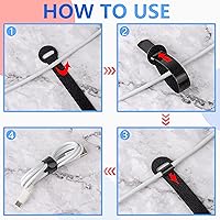 Vista 7 de 120 PIEZAS Envolturas de Cable de 5/6/8 Pulgadas para Cables de Carga – Lazos Organizadores de Cables de Datos – Bridas de Cable Reutilizables