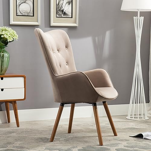 Miniatura 23 de Roundhill Furniture - Silla decorativa doarnin contemporánea de terciopelo sedoso con respaldo de botones, Tela, Amarillo