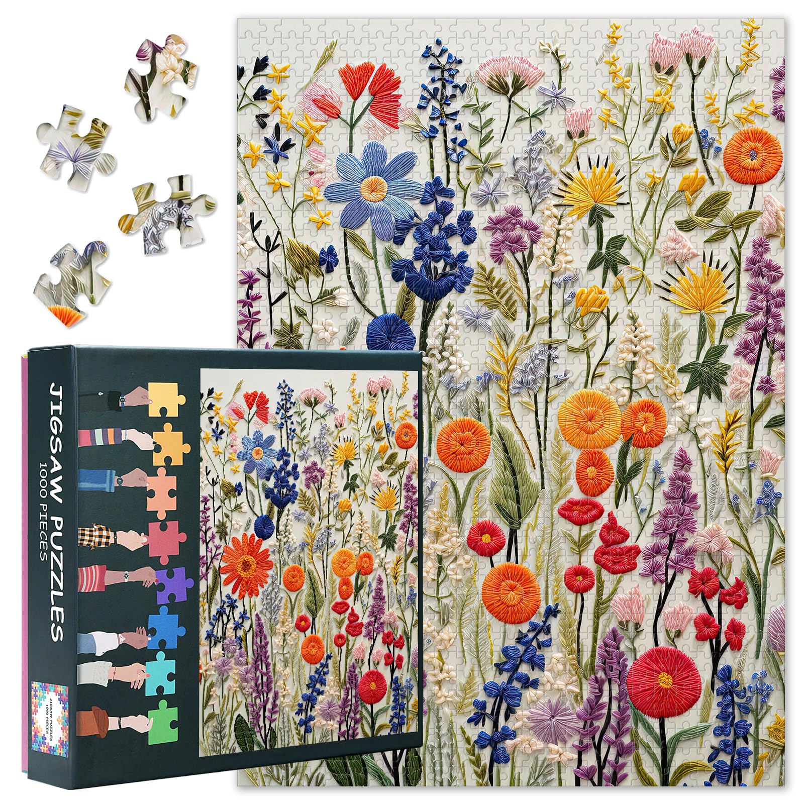 1000 Piece Jigsaw Puzzles for Adults - 27.5x19.7" Challenging Garden Art, Botanic Floral Difficult Family Puzzle Educational Games Home Decoration