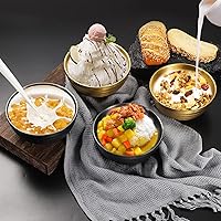 Vista 4 de Cuencos de acero inoxidable 18/8 de 17 onzas, de doble capa, con aislamiento, para sopa de fideos, arroz, ensalada, cuencos de metal para aperitivos