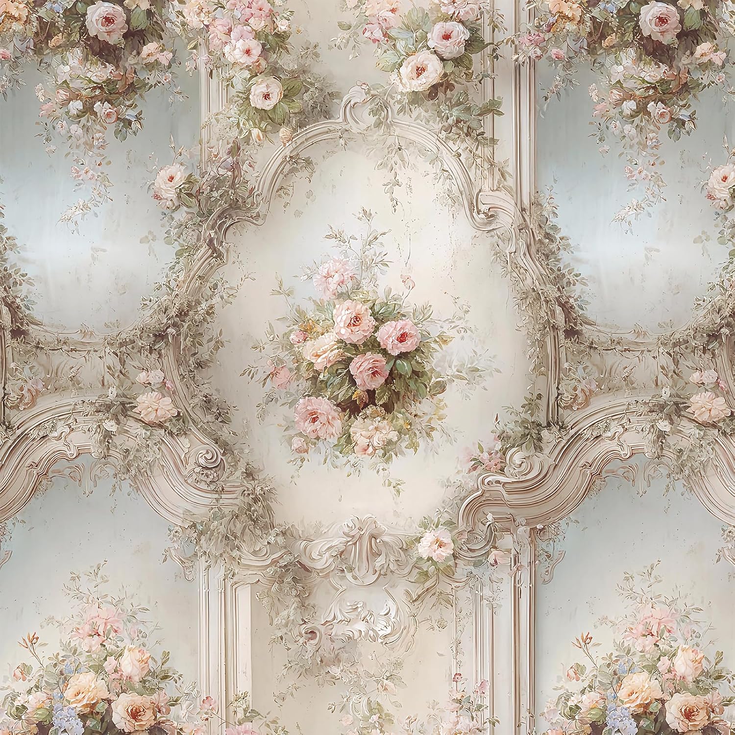Vintage Floral Peel and Stick Wallpaper Rose Floral Contact Paper 16.9in x 118.1in French Retro Wallpaper Pink Flower Removable Self Adhesive Contact Paper for Bedroom Cabinets Vinyl