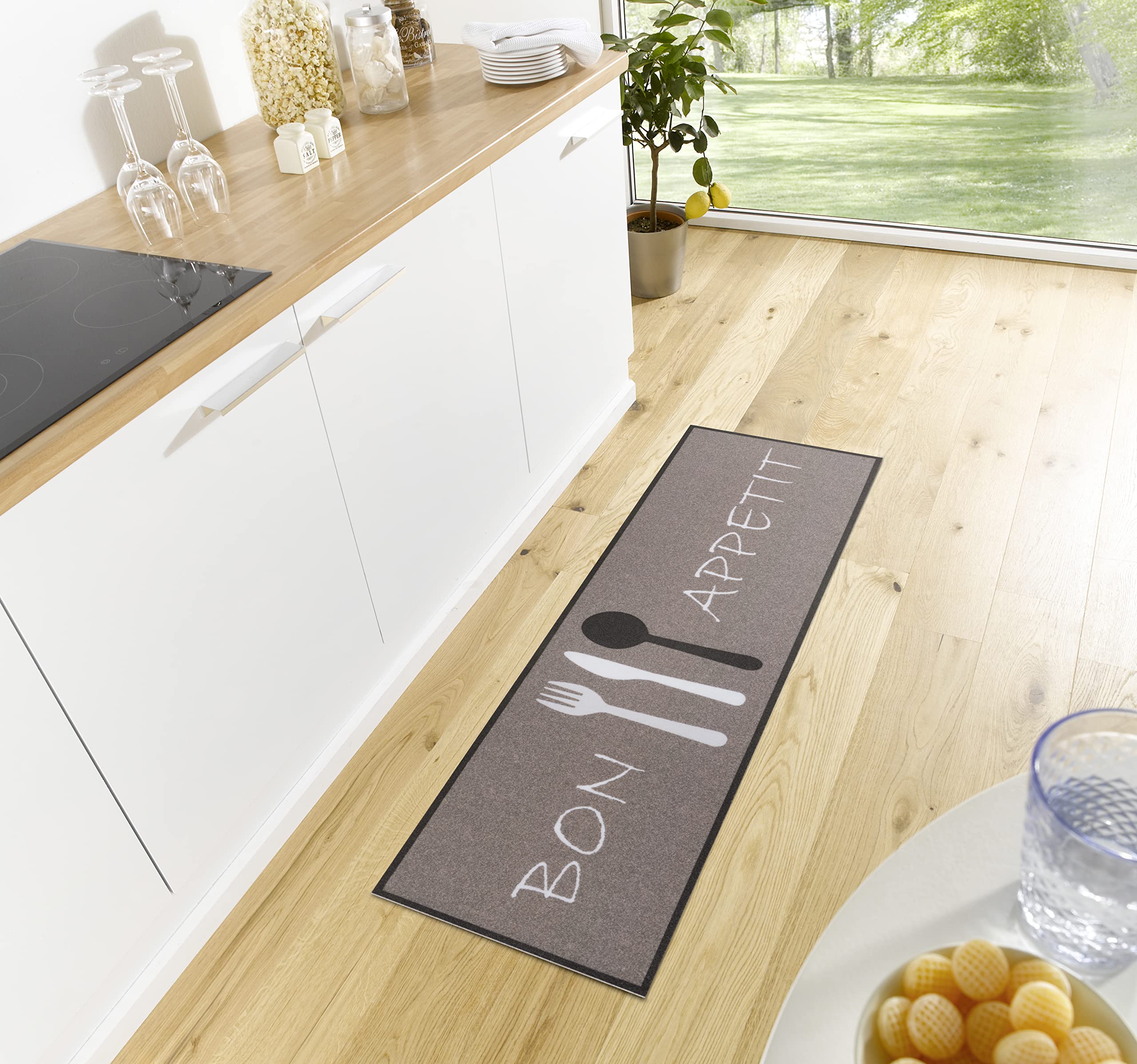 Alfombra de cocina Bon Appetit ideal para proteger el suelo en zonas de comedor y entrada