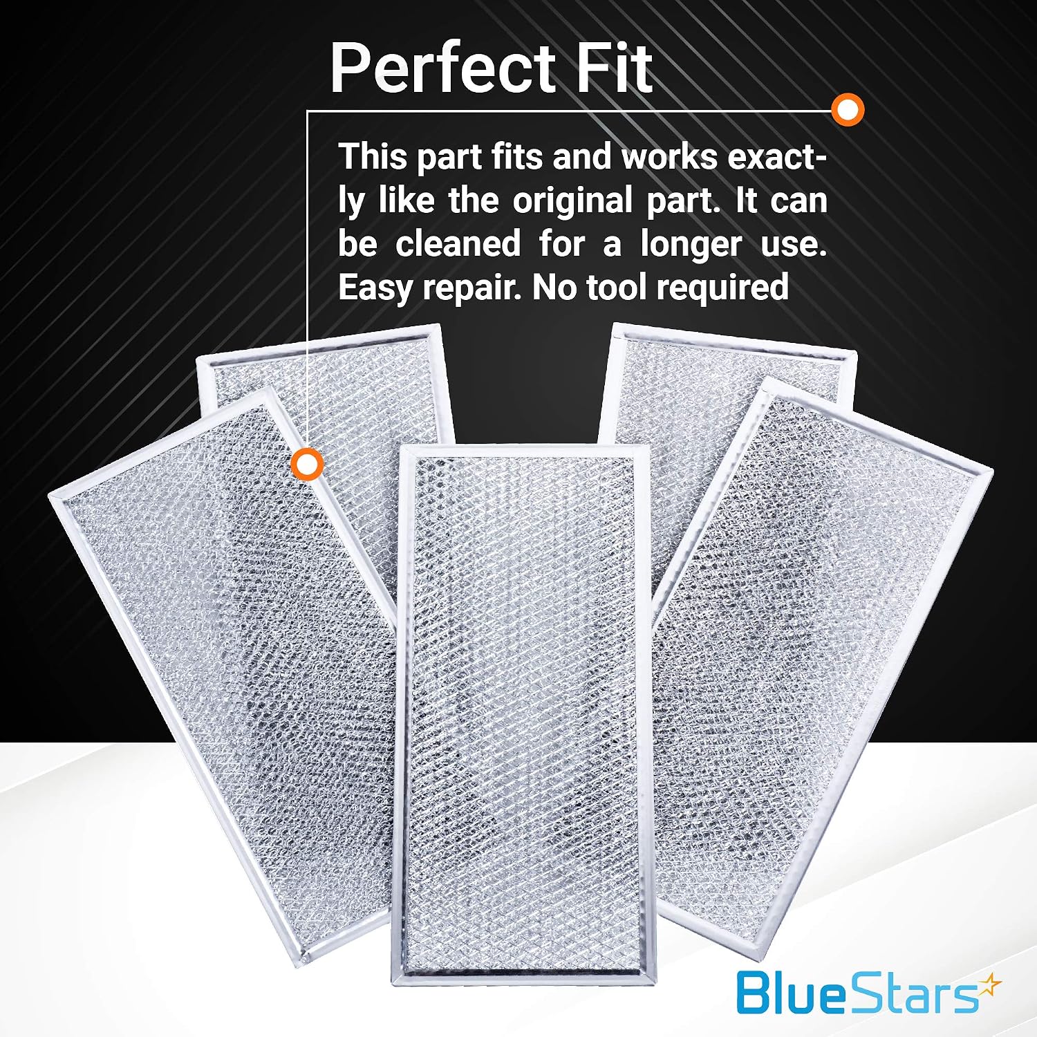 Ultra Durable W10208631A Filter Aluminum Mesh Microwave Grease Filter Approx. 13" x 6" by BlueStars - Exact Fit for Whirlpool & Maytag Microwaves - Replaces AP5617368 W10208631 PS3650910 - PACK OF 3
