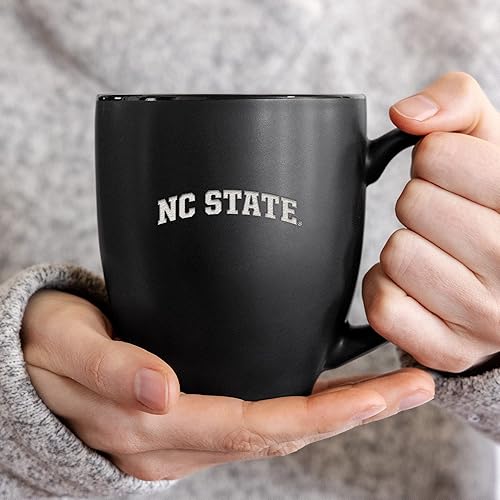 Miniatura 412 de Rico Industries NCAA Primary - Taza personalizada de 15 onzas, color negro mate, para bebidas calientes o frías Nebraska Cornhuskers