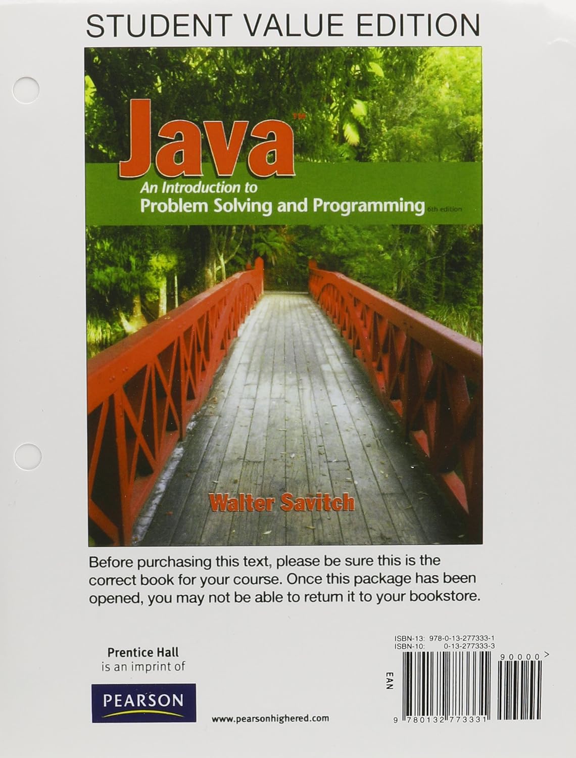 Java: An Introduction to Problem Solving & Programming : Savitch ...