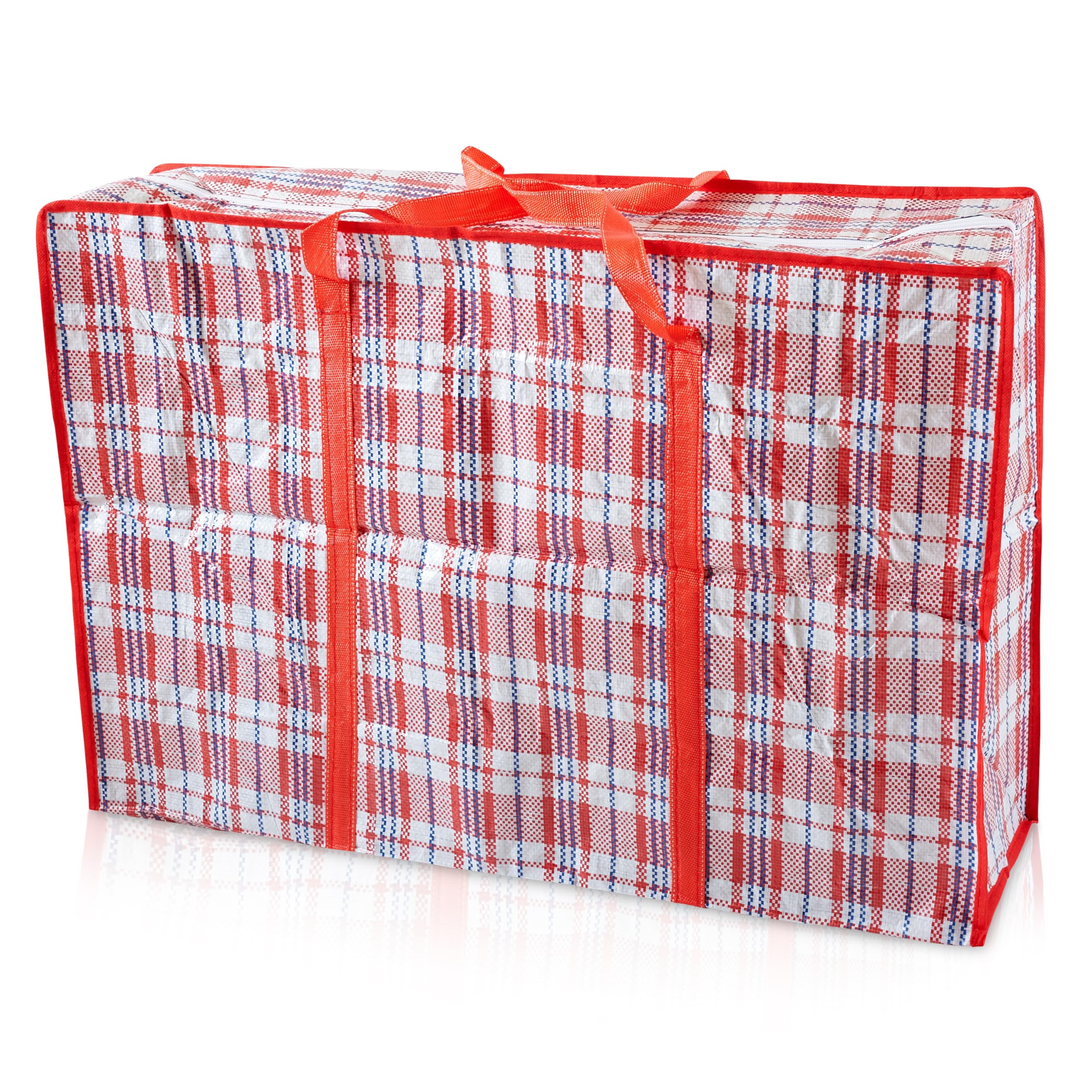 S&D Laundry Bags XXL Jumbo Laundry Bags, Heavy Duty Storage Bags Reusable Strong Zip Nylon Large Boxes for Moving House Clothing Toys & Wardrobe Storage (1 Bag Red)