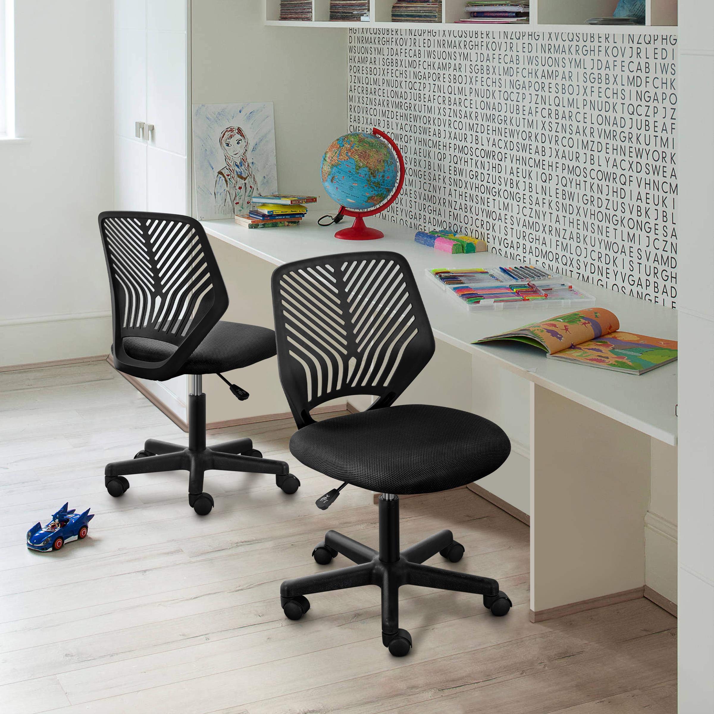 Yaheetech Chaise de Bureau, Chaise d'Ordinateur, Fauteuil Bureau Ergonomique, Pivotant, Fonction Réglage, Style Moderne, Charge de 136kg Noir