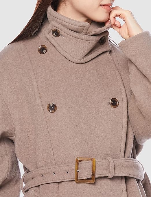 FRAYI.D スタンドカラーダブルコート　モカ FRAY I.D（フレイアイディー）の「スタンドカラーダブルコート