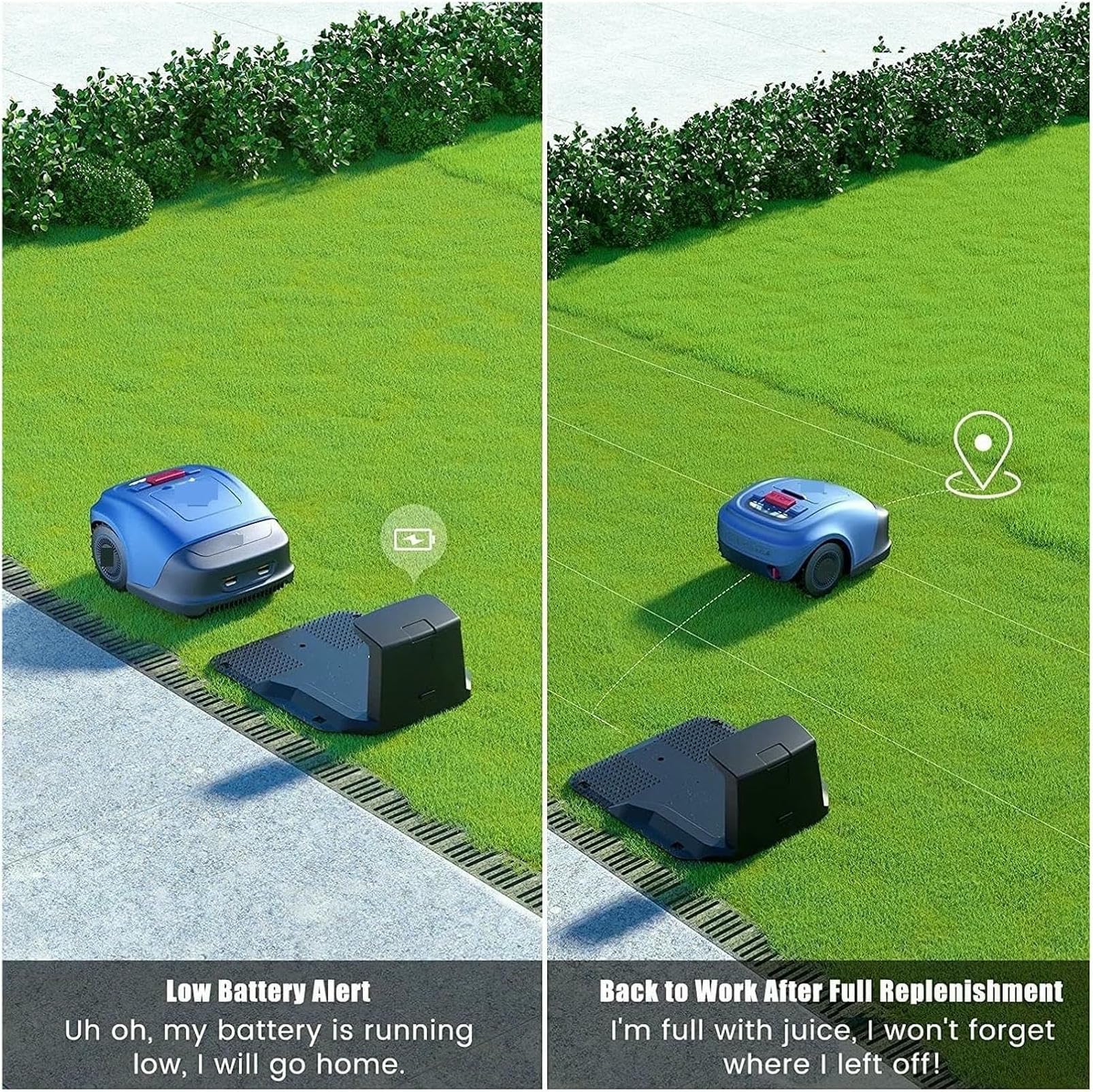Cortacésped totalmente automático, cortacésped robótico de alta eficiencia con planificación de trayectoria de teléfono móvil para un mantenimiento de jardín sin esfuerzo, ancho de corte de 9.84