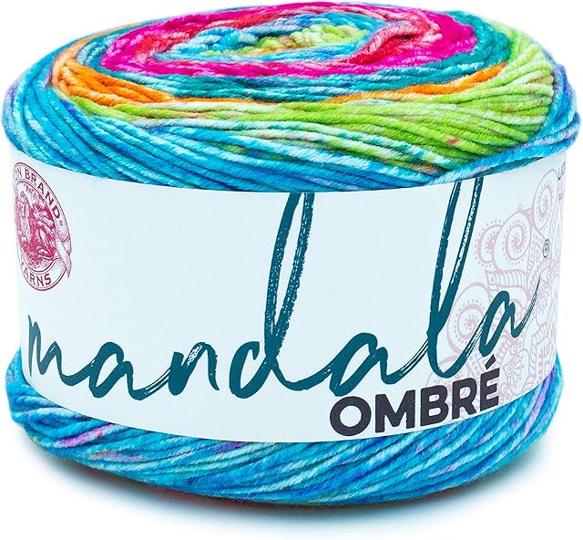 Lion Brand Yarn 551-206 Mandala Ombre Yarn, Happy One Size 551-214