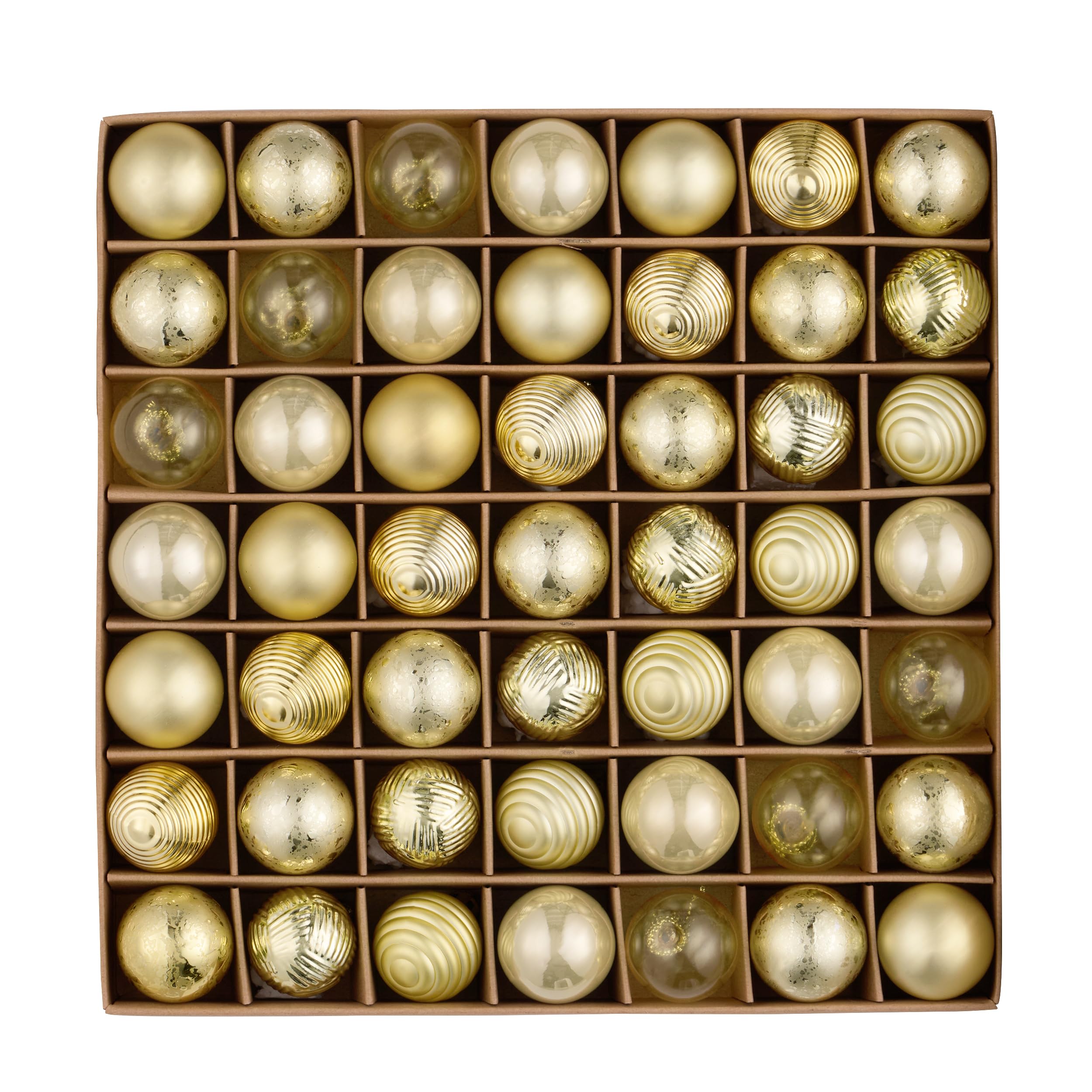 Valery Madelyn Christmas Baubles, 49 Pcs 3cm Mini Light Gold Shatterproof Christmas Ball Ornaments for Tree Decoration