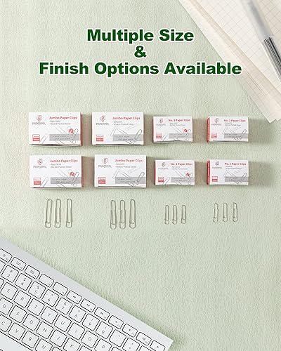 Miniatura 8 de PAPERPAL Clips de papel lisos #1, 2000 clips de papel medianos (20 cajas de 100 cada una), clips a granel para oficina, escuela y uso personal,