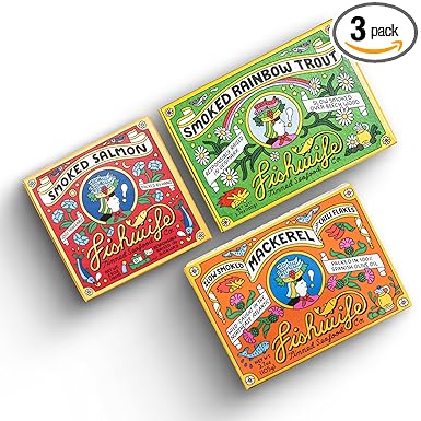 Fishwife Smoky Trio 3-Pack (Smoked Rainbow Trout, Smoked Salmon, Smoked Mackerel) | Gluten Free, High Protein, Omega-3s | Hand-Packed