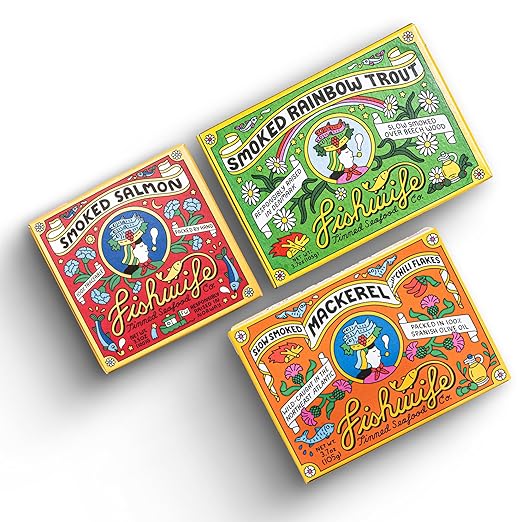 Fishwife Smoky Trio 3-Pack (Smoked Rainbow Trout, Smoked Salmon, Smoked Mackerel) | Gluten Free, High Protein | Hand-Packed