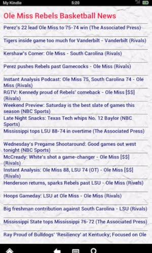 Mississippi Basketball News (Kindle Tablet Edition)