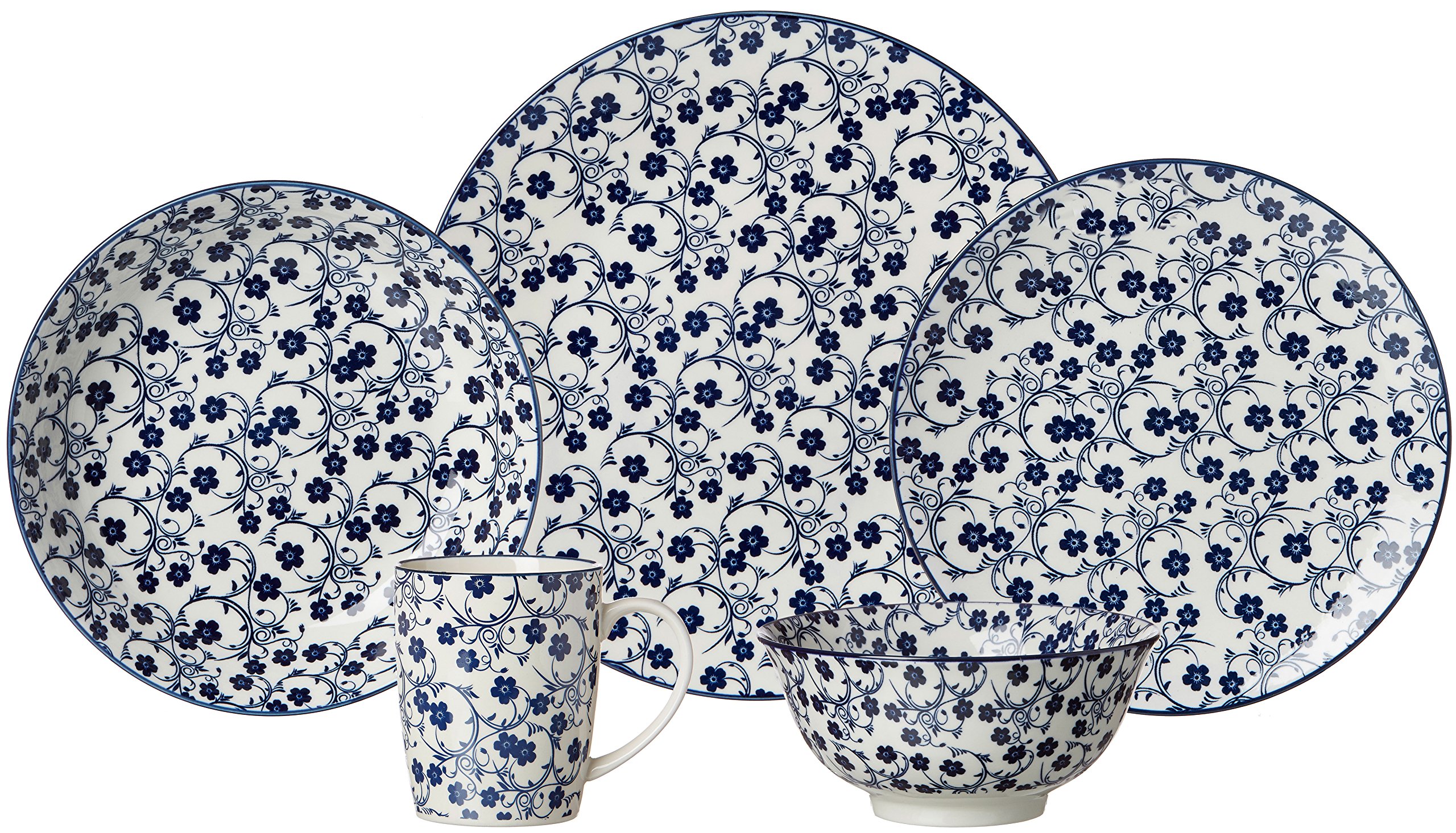 Ritzenhoff & Breker Royal Sakura Coffee Mugs Set of 4 350 ml Porcelain Tableware Blue and White, 4 Stück (1er Pack) - Image 3
